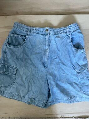 Karen Scott Light Blue Denim Cargo Shorts